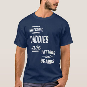 Camiseta Pais incríveis têm tatuagens e barbas dotadas de
