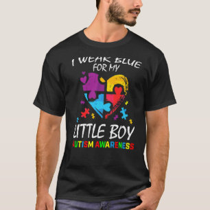 Camiseta Pais Mãe Pai Azul Para Meu Filho Autismo