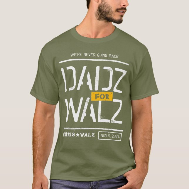 Camiseta Pais para Harris Waltz Dadz para Walz Camo Matchin (Frente)