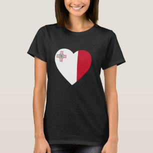 Camiseta País Patriótico de Bandeira do Coração de Malta