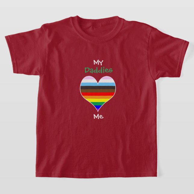 Camiseta Pais Rainbow Heart T-Shirt (para cores escuras) (Postura )