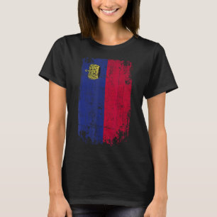 Camiseta País Sinalizador do Souvenir Grunge Bandeira Liech