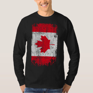 Camiseta País Sinalizador Souvenir Grunge Bandeira Canadá