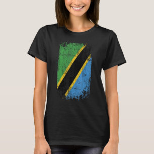Camiseta País Sinalizador Souvenir Grunge Bandeira Tanzânia
