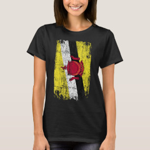 Camiseta País Sinalizador Souvenir Grunge Flag Brunei