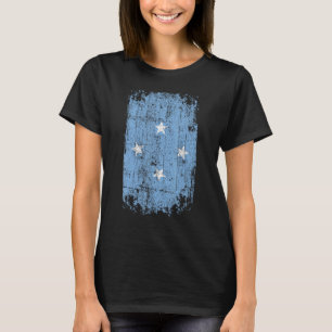 Camiseta País Sinalizador Souvenir Grunge Flag Micronésia