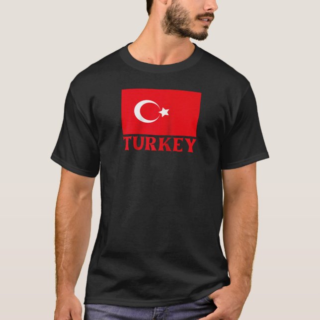 Camiseta País Turquia Bandeira Souvenir Turquia Vintage Rag (Frente)
