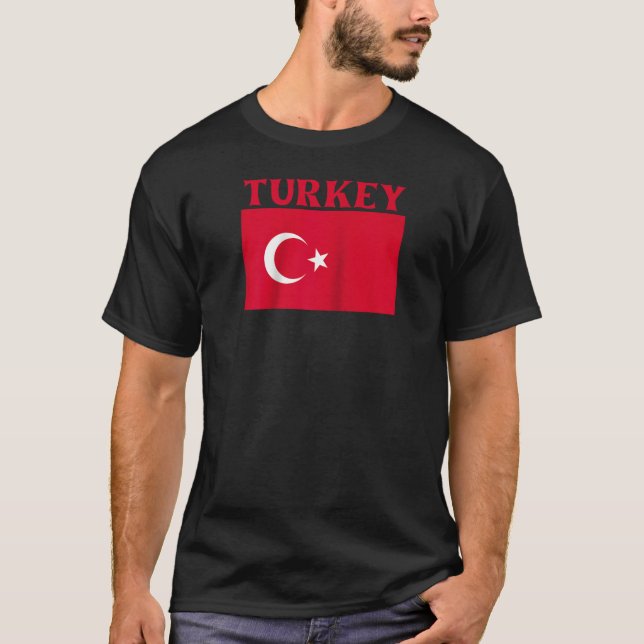 Camiseta País Turquia Bandeira Souvenir Turquia Vintage Rag (Frente)