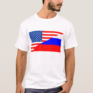 Camiseta país unido dos EUA da bandeira de América Rússi