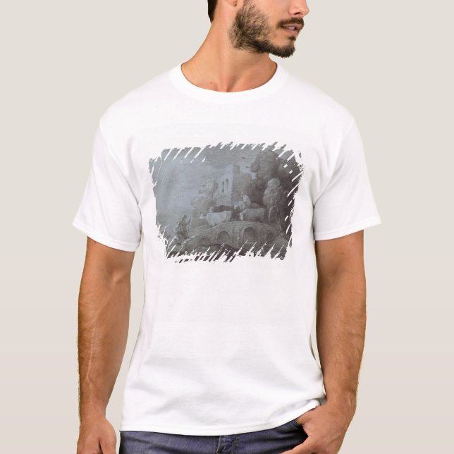 Camiseta Paisagem arborizada de Thomas Gainsborough | com (Frente)