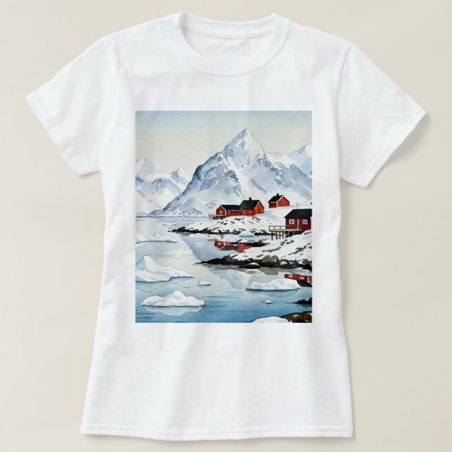 Camiseta paisagem ártica (Frente do Design)