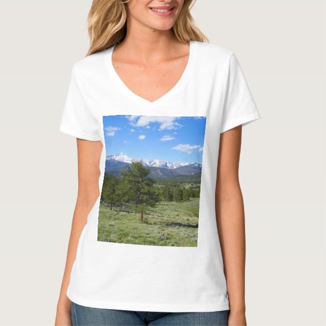 Camiseta Paisagem Cênica da Montanha Rocky (Frente)