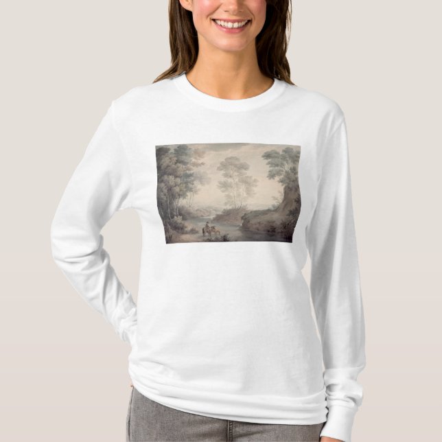 Camiseta Paisagem com água do rio e dos cavalos (Frente)