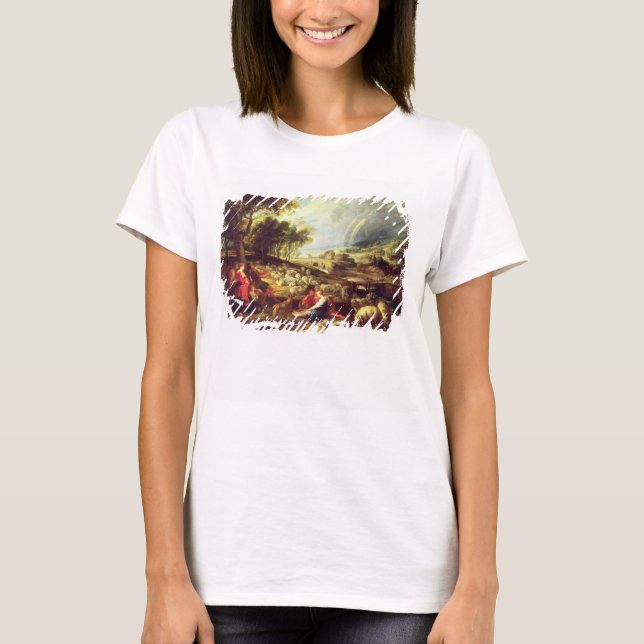 Camiseta Paisagem com arco-íris (óleo na canvas) (Frente)