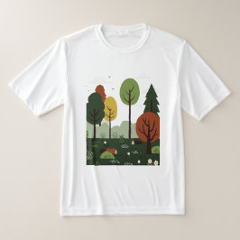 Camiseta paisagem com árvores
