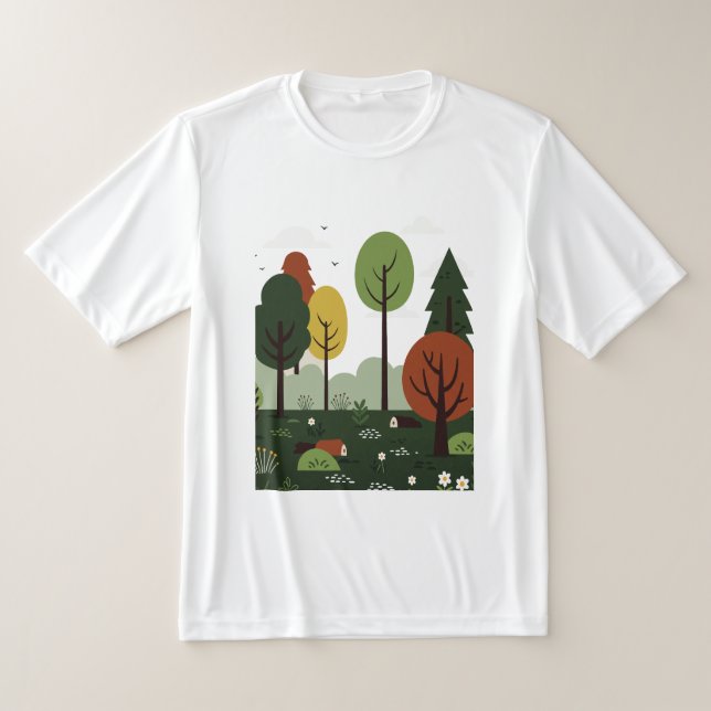 Camiseta paisagem com árvores (Postura )