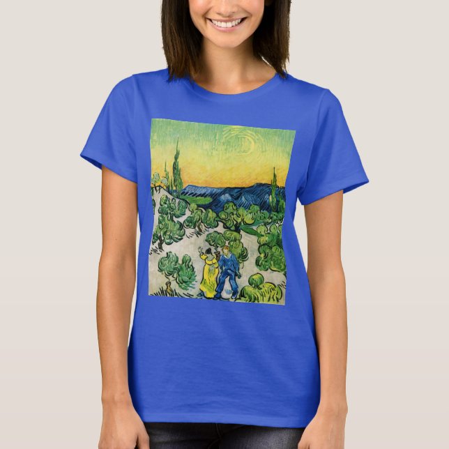 Camiseta Paisagem com Casal Caminhando de Vincent van Gogh (Frente)