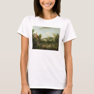 Camiseta Paisagem com empregados de fazenda, c.1730-40