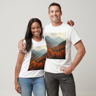 Camiseta Paisagem com folhas mapeadas