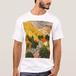 Camiseta Paisagem com House e Ploughma Vincent van Gogh