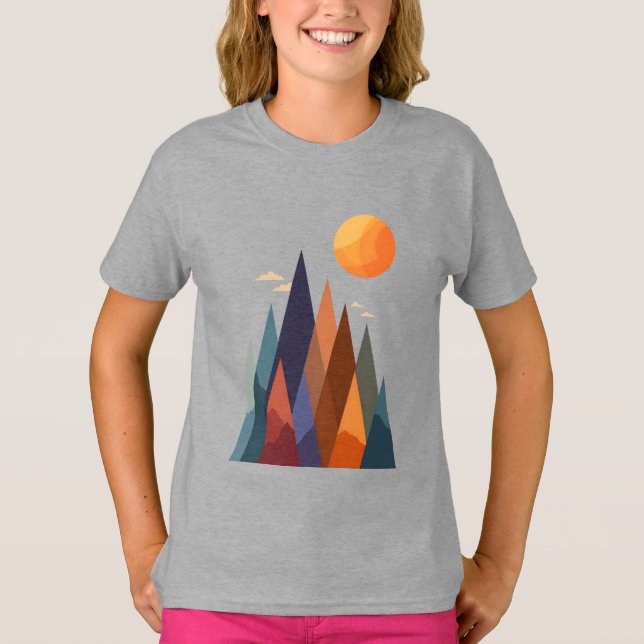 Camiseta Paisagem com Montanhas e Sol (Frente)