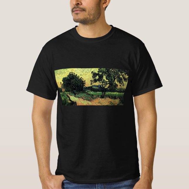 Camiseta Paisagem com o Castelo de Auvers por Vincent van G (Frente)