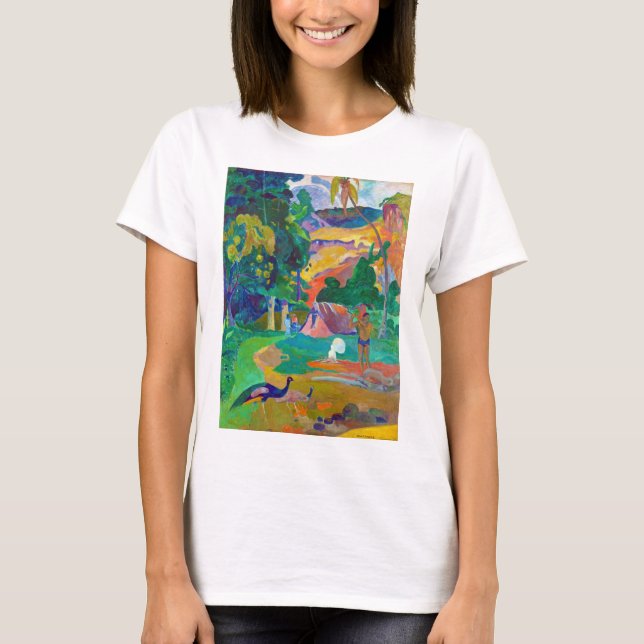 Camiseta Paisagem com Peacocks, Gauguin (Frente)
