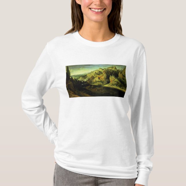Camiseta Paisagem com um ataque de surpresa, c.1585 da (Frente)