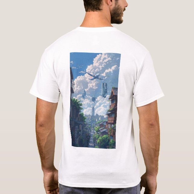 Camiseta Paisagem com um avião Solteiro - Urban Wanderlus (Verso)