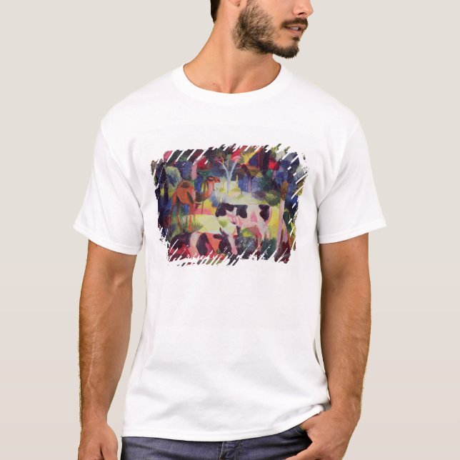 Camiseta Paisagem com vacas e um camelo (Frente)