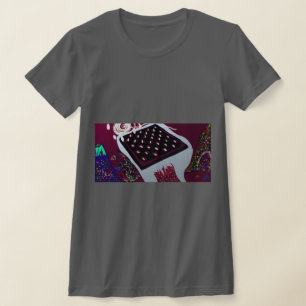 Camiseta Paisagem Conceitual Abstrata de Tabuleiro de Xadre