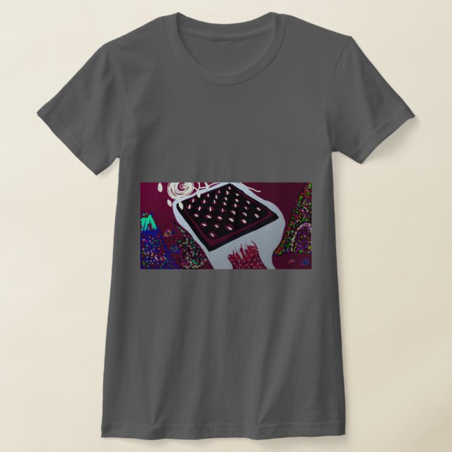 Camiseta Paisagem Conceitual Abstrata de Tabuleiro de Xadre (Postura )