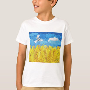 Camiseta Paisagem da Bandeira da Ucrânia