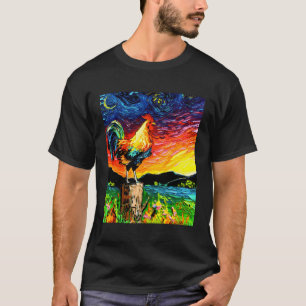 Camiseta Paisagem Da Fazenda Da Noite Estrelada De Sunrise 