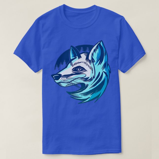 Camiseta Paisagem da Lua da Raposa Árctica Raposa Face Antá (Frente do Design)