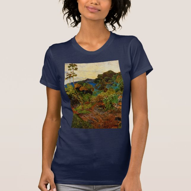 Camiseta Paisagem da Martinica de Paul Gauguin (1887) (Frente)