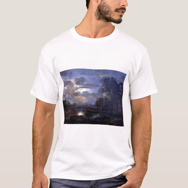 Camiseta Paisagem de Aert camionete der Neer Enluarada com (Frente)