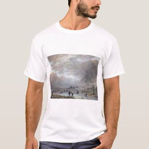 Camiseta Paisagem de Aert camionete der Neer Inverno com