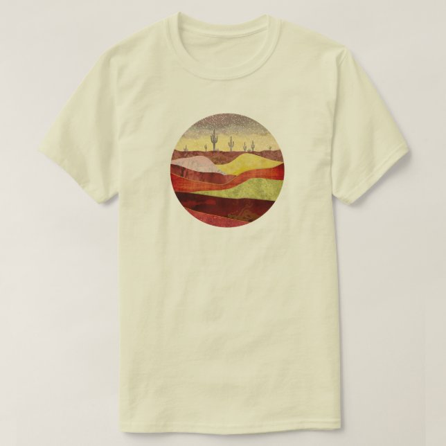 Camiseta Paisagem de Cactos do Deserto (Frente do Design)