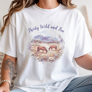 Camiseta Paisagem de Cavalos Aniversário Marcante