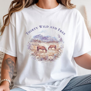 Camiseta Paisagem de Cavalos Aniversário Marcante