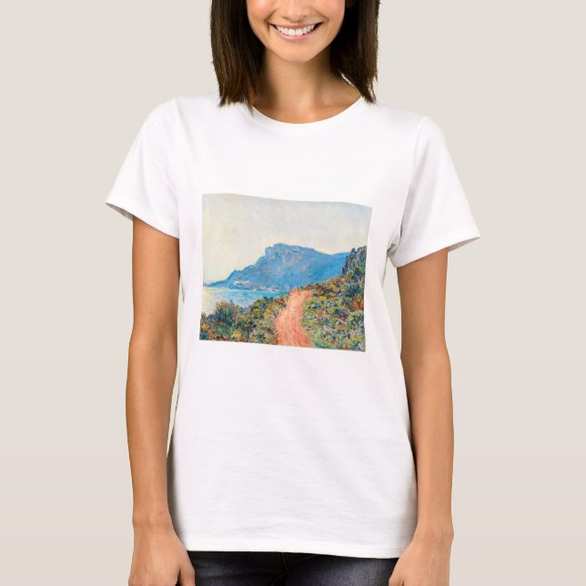 Camiseta Paisagem de Corniche por Claude Monet (Frente)