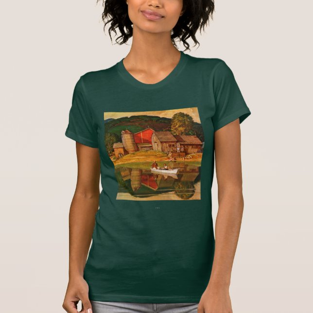 Camiseta Paisagem de fazenda por Mead Schaeffer (Frente)