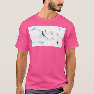 Camiseta Paisagem De Inverno Com Montanhas Longas