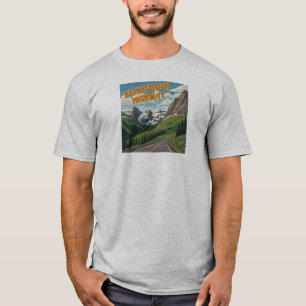 Camiseta Paisagem de Montana Wyoming na autoestrada Beartoo