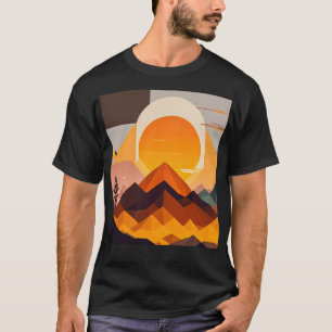 Camiseta Paisagem de Montanha Minimalista do Boho