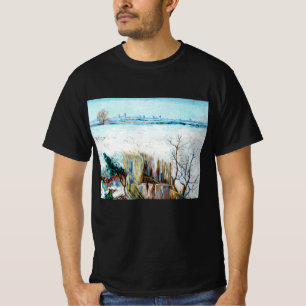 Camiseta Paisagem de neve com Arles por Vincent van Gogh