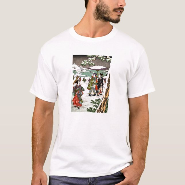 Camiseta Paisagem de Neve Japonesa (Frente)