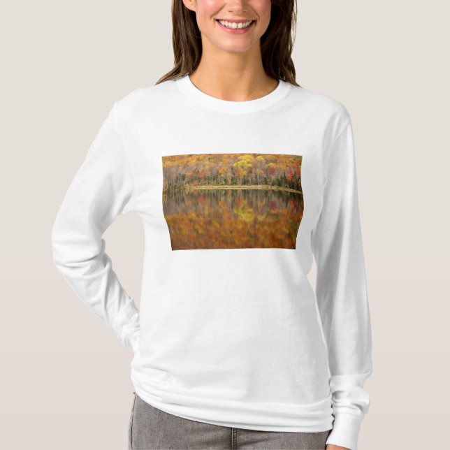 Camiseta Paisagem de outono com lago, Vermont, EUA (Frente)