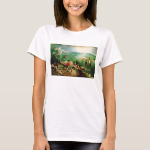 Camiseta Paisagem de Pieter Bruegel com a queda de Ícaro